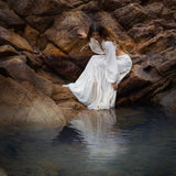 Samudra Dress in Ivory Colour – Organic Bohemian Dress - AYA Sacred Wear