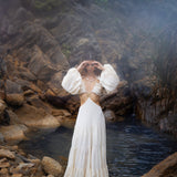 Samudra Dress in Ivory Colour – Organic Bohemian Dress - AYA Sacred Wear