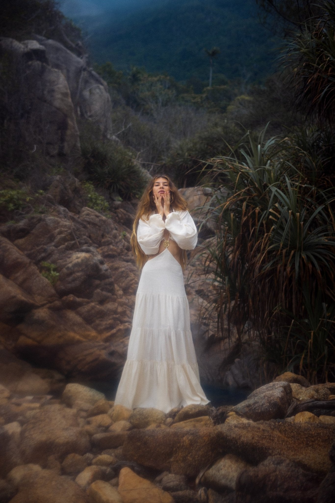 Samudra Dress in Ivory Colour – Organic Bohemian Dress - AYA Sacred Wear