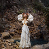 Samudra Dress in Ivory Colour – Organic Bohemian Dress - AYA Sacred Wear