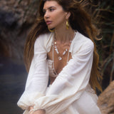 Samudra Dress in Ivory Colour – Organic Bohemian Dress - AYA Sacred Wear
