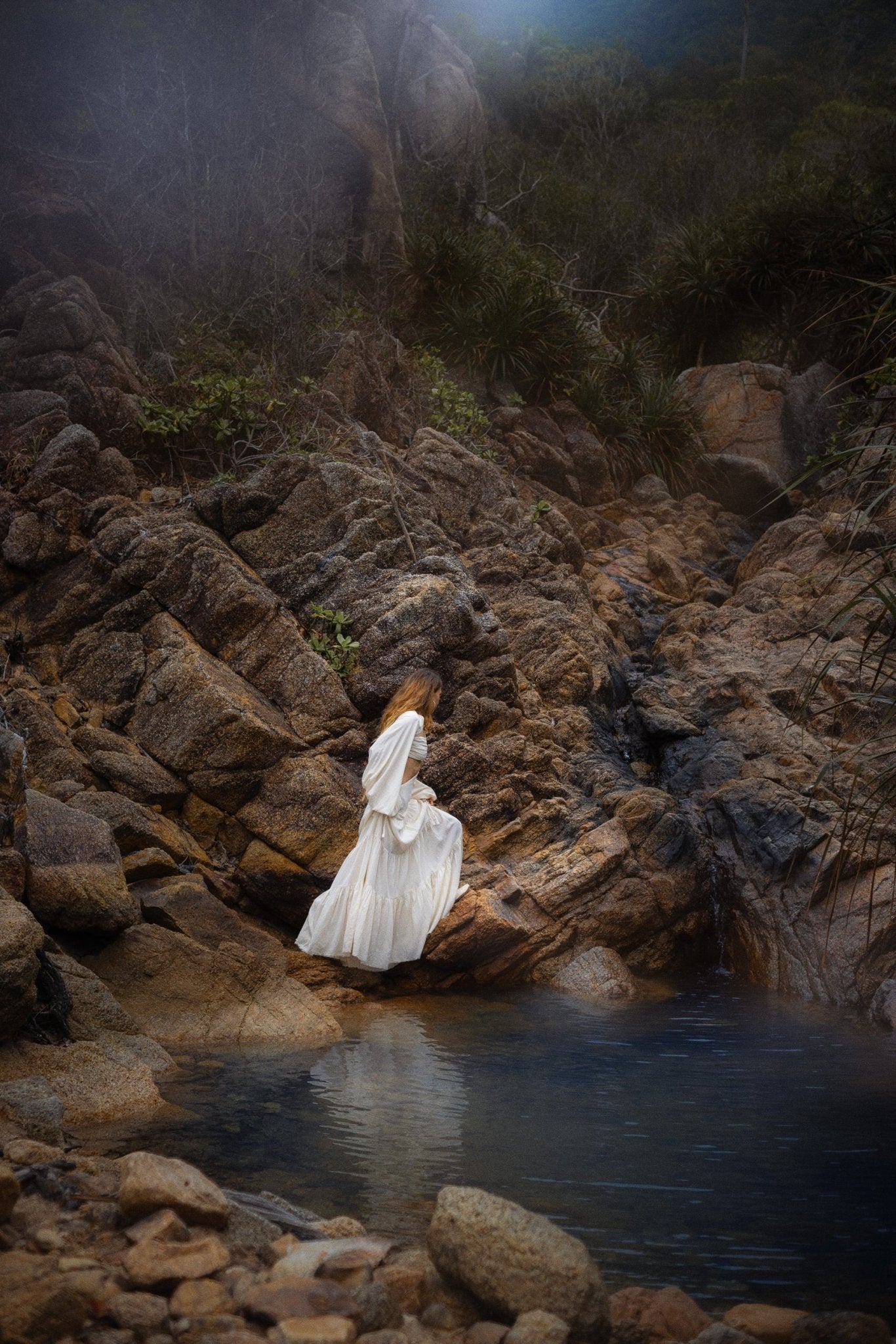 Samudra Dress in Ivory Colour – Organic Bohemian Dress - AYA Sacred Wear