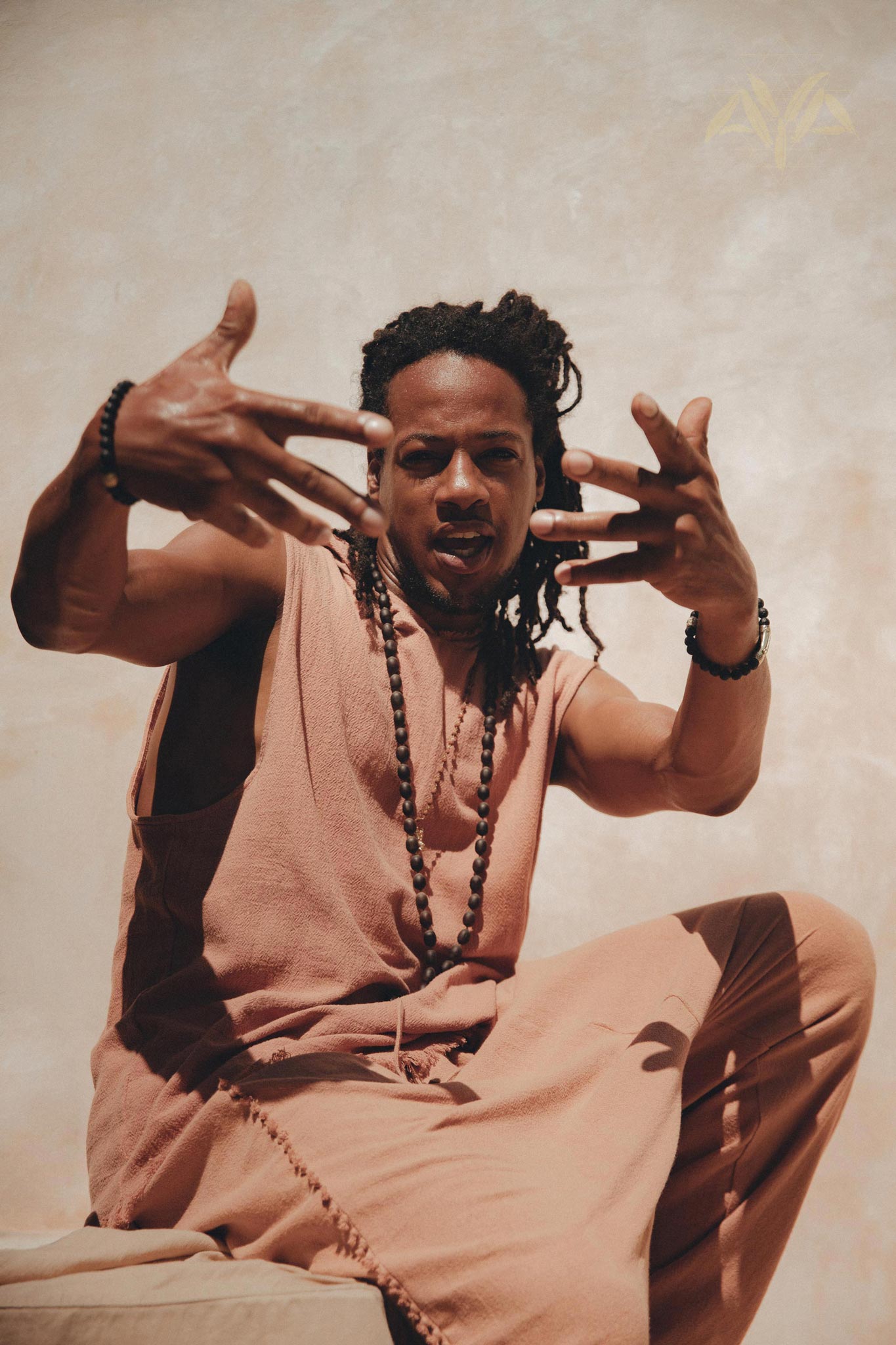 Sandalwood Orange Colour Handwoven Cotton Pants for Men - AYA Sacred Wear