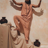 Sandalwood Orange Colour Handwoven Cotton Pants for Men - AYA Sacred Wear