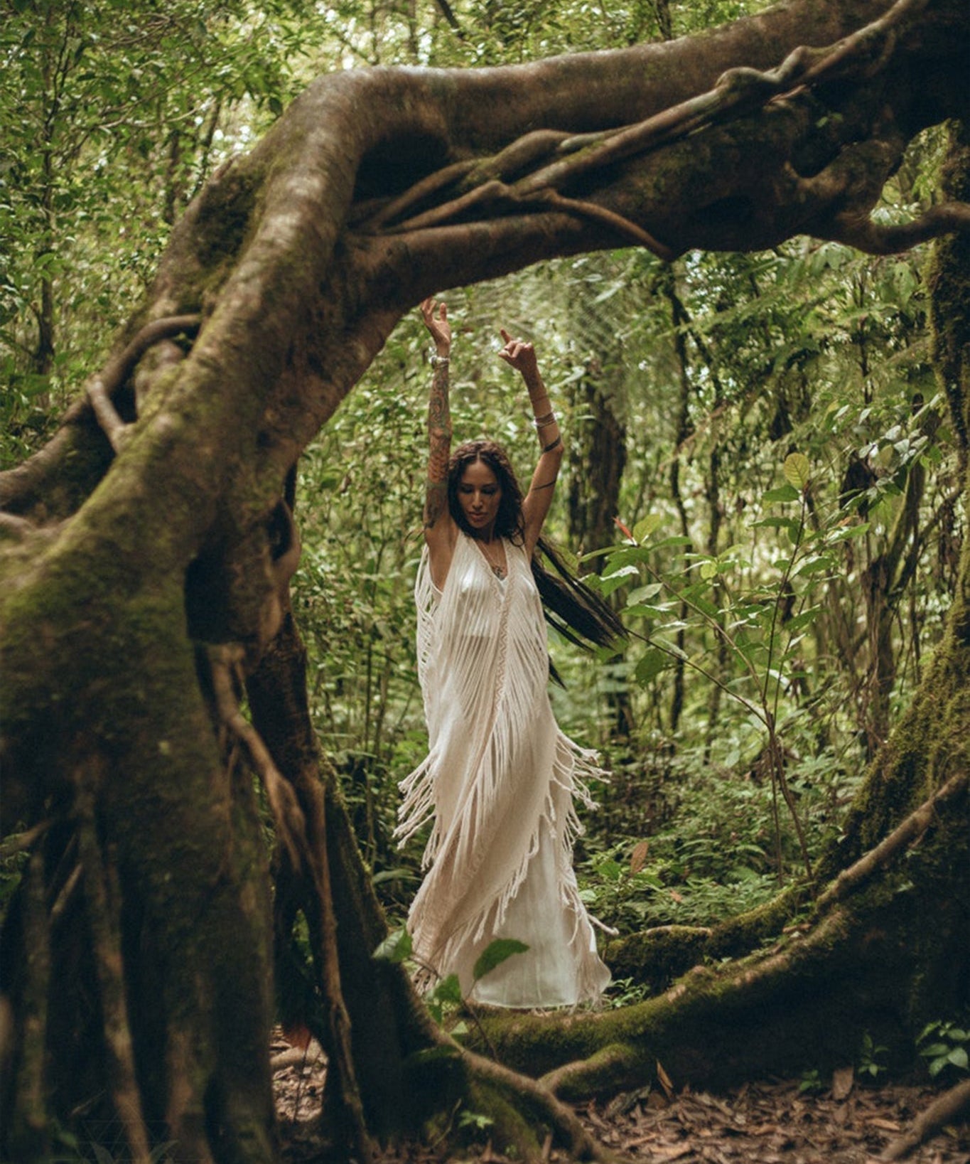 See Through Dress • Long Maxi Dress • Tribal Raw Cotton Cover - up - AYA Sacred Wear