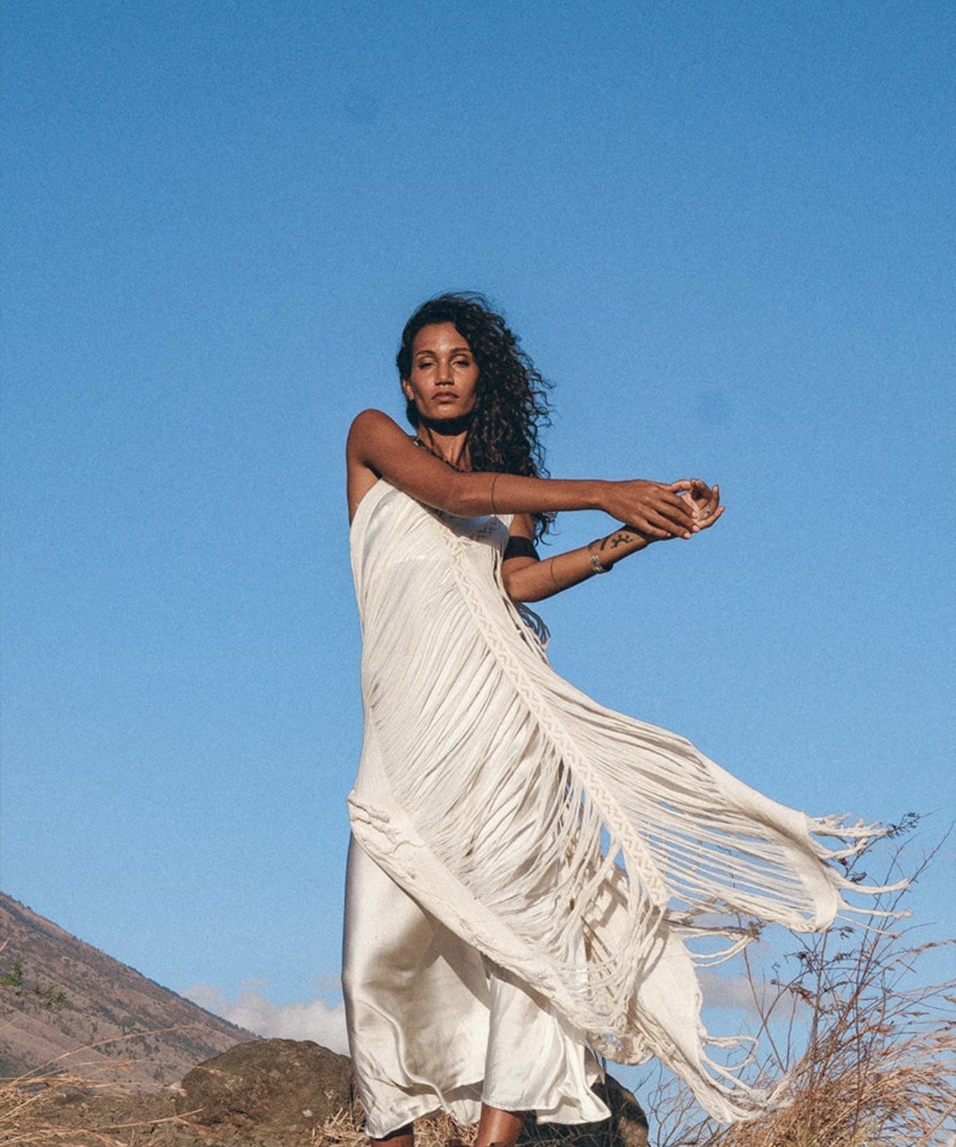 See Through Dress • Long Maxi Dress • Tribal Raw Cotton Cover - up - AYA Sacred Wear