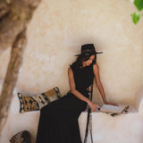 Selkie Dress Black• Open Sides Macrame Robes Dress • Organic Dress - AYA Sacred Wear