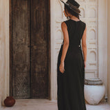 Selkie Dress Black• Open Sides Macrame Robes Dress • Organic Dress - AYA Sacred Wear