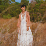 Shakti Dress • Off White Sexy Open Neckline Dress • Hippie Dress - AYA Sacred Wear