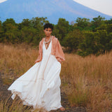 Shakti Dress • Off White Sexy Open Neckline Dress • Hippie Dress - AYA Sacred Wear