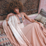 Shakti Dress Powder Pink • Boho Sexy Open Neckline Dress • Ombre Greek Cocktail Dress - AYA Sacred Wear