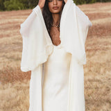 Silk Chiffon Kimono for Women, Sheer Silk Bridal Cover Up, Boho Wedding Robe, Lightweight Resort Wear, Handmade Silk Duster - AYA Sacred Wear