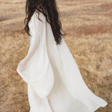 Silk Chiffon Kimono for Women, Sheer Silk Bridal Cover Up, Boho Wedding Robe, Lightweight Resort Wear, Handmade Silk Duster - AYA Sacred Wear