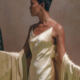 Peace Silk Boho Dress, Mini Cocktail Dress, Evening Gold Silk Dress - AYA Sacred Wear