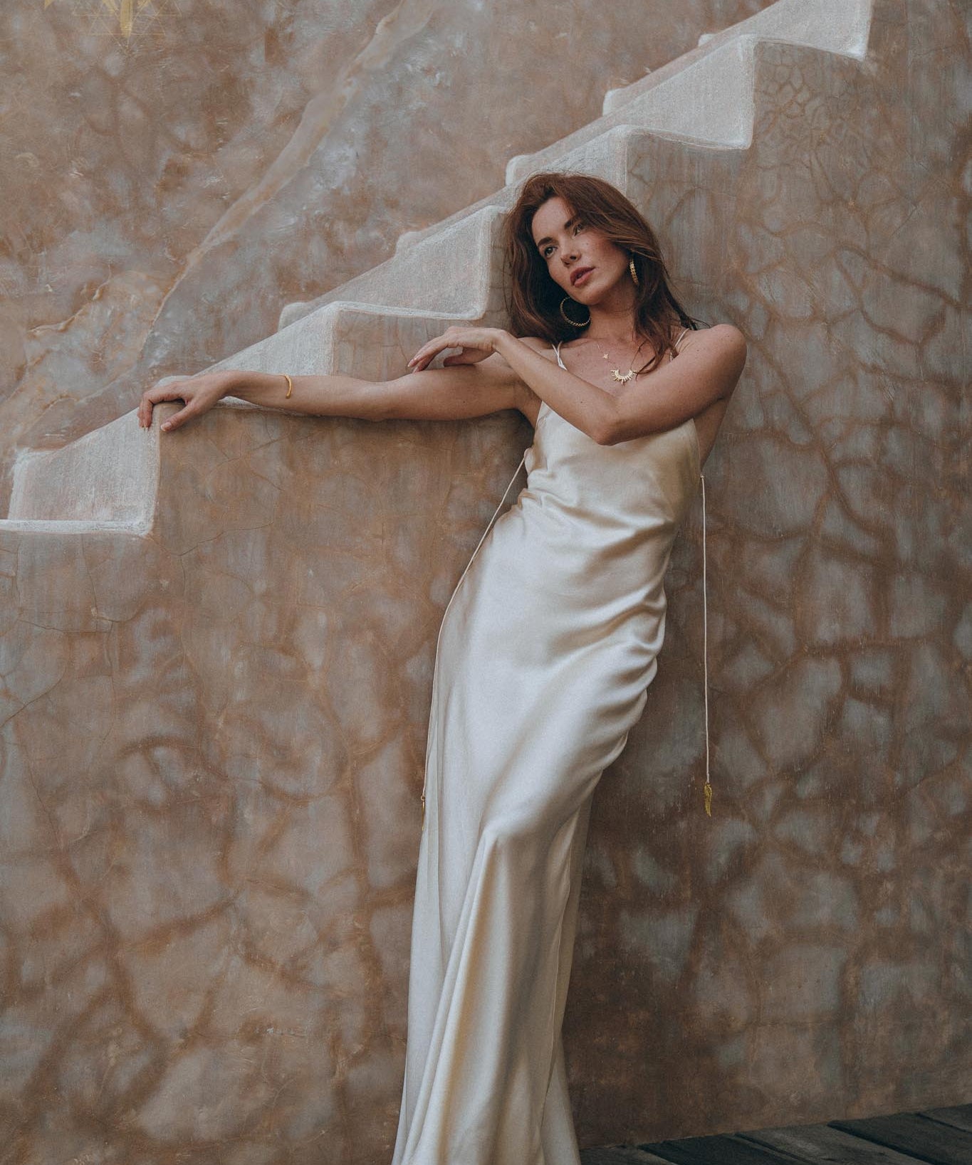 Pearl White Silk Simple Wedding Dress, Natural Silk Boho Dress Women - AYA Sacred Wear