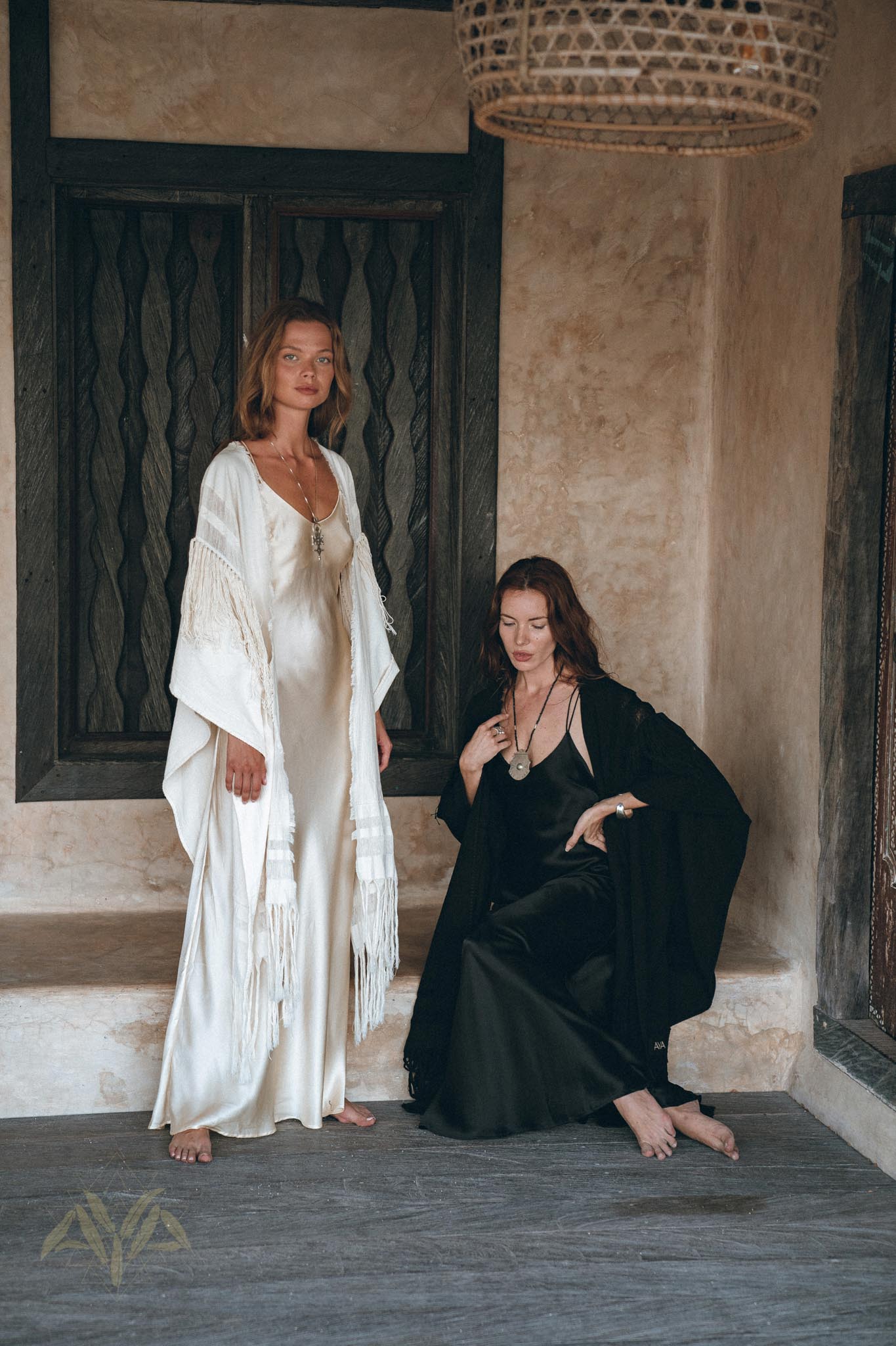 Pearl White Silk Simple Wedding Dress, Natural Silk Boho Dress Women - AYA Sacred Wear