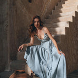 Sky Blue Bohemian Dress • Boho Bridesmaid Dress - AYA Sacred Wear