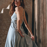 Sky Blue Bohemian Dress • Boho Bridesmaid Dress - AYA Sacred Wear