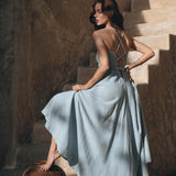 Sky Blue Bohemian Dress • Boho Bridesmaid Dress - AYA Sacred Wear