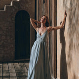 Sky Blue Bohemian Dress • Boho Bridesmaid Dress - AYA Sacred Wear
