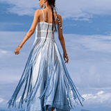 Sky Blue Macrame Slip Over • Tribal Goddess Sheer Overlay Dress - AYA Sacred Wear