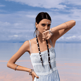 Sky Blue Macrame Slip Over • Tribal Goddess Sheer Overlay Dress - AYA Sacred Wear