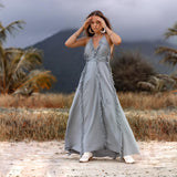 Sky Blue Tassel Dress • Organic Raw Cotton Bridesmaid Dress - AYA Sacred Wear
