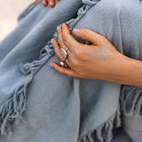 Sky Blue Tassel Dress • Organic Raw Cotton Bridesmaid Dress - AYA Sacred Wear