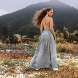 Sky Blue Tassel Dress • Organic Raw Cotton Bridesmaid Dress - AYA Sacred Wear