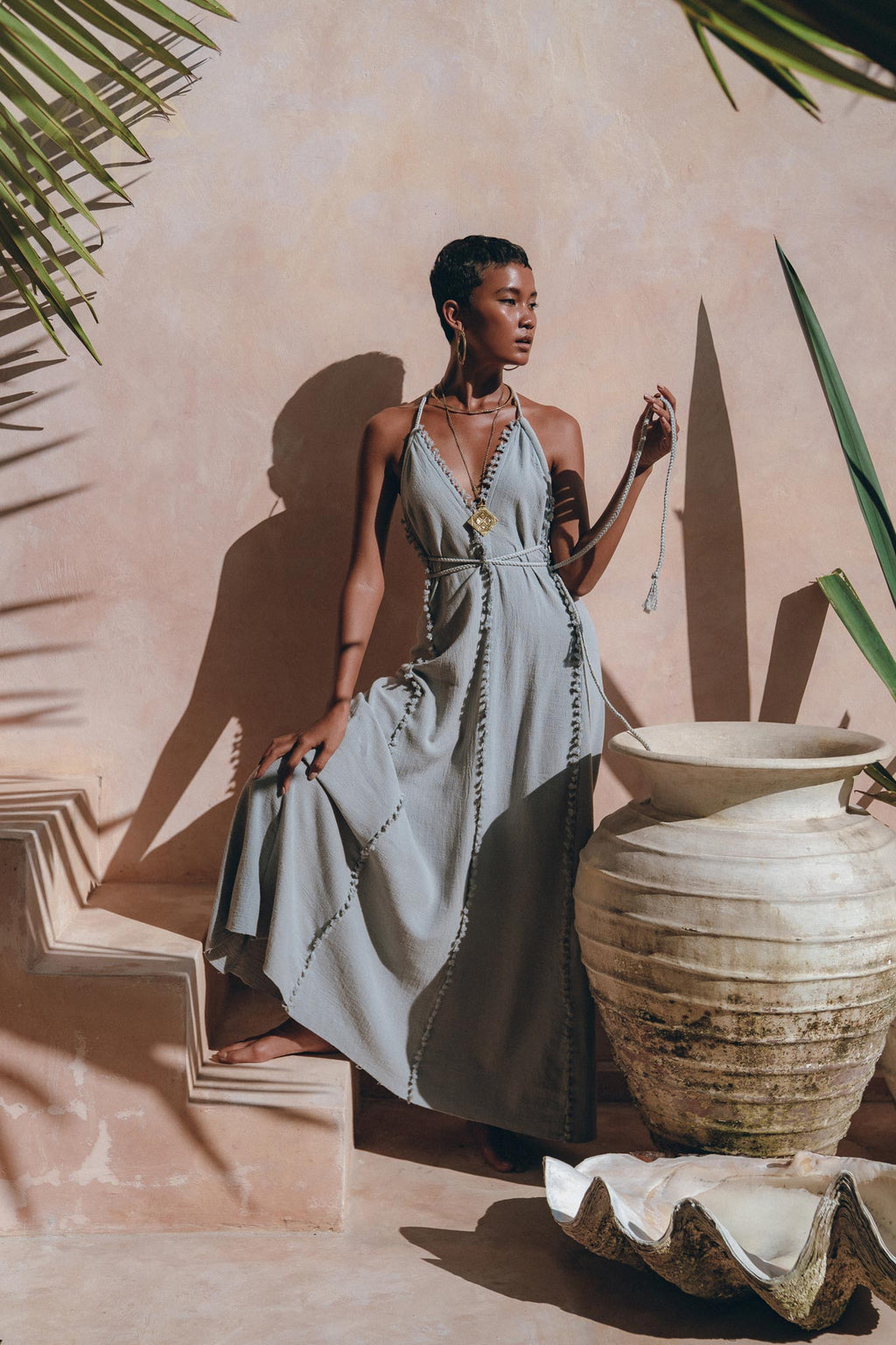 Boho Goddess Dress, Bohemian Prom Women Dress, Open Back Dress - AYA Sacred Wear