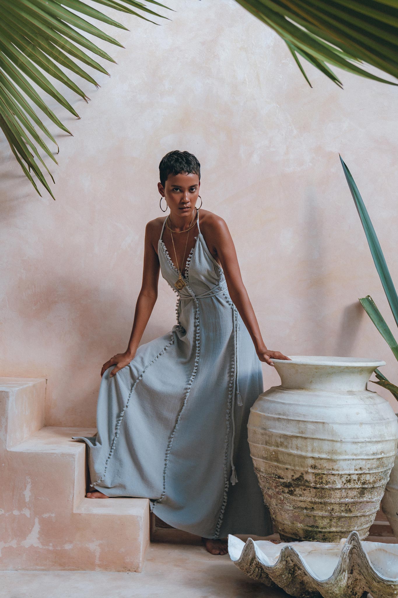 Boho Goddess Dress, Bohemian Prom Women Dress, Open Back Dress - AYA Sacred Wear