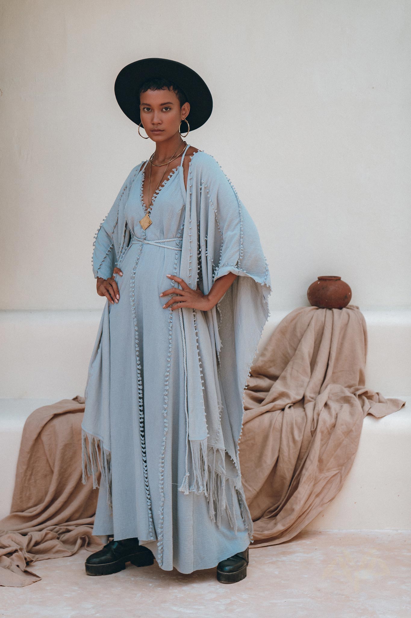 Bridal Poncho Robe, Boho Cape for Women, Bridal Cover Up for Wedding - AYA Sacred Wear