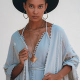 Bridal Poncho Robe, Boho Cape for Women, Bridal Cover Up for Wedding - AYA Sacred Wear