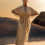 Creamy Sage Boho Dress Plus Size Dress for Women Kaftan Maxi Dress by AYA Sacred Wear