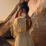 Creamy Sage Boho Dress Plus Size Dress for Women Kaftan Maxi Dress by AYA Sacred Wear