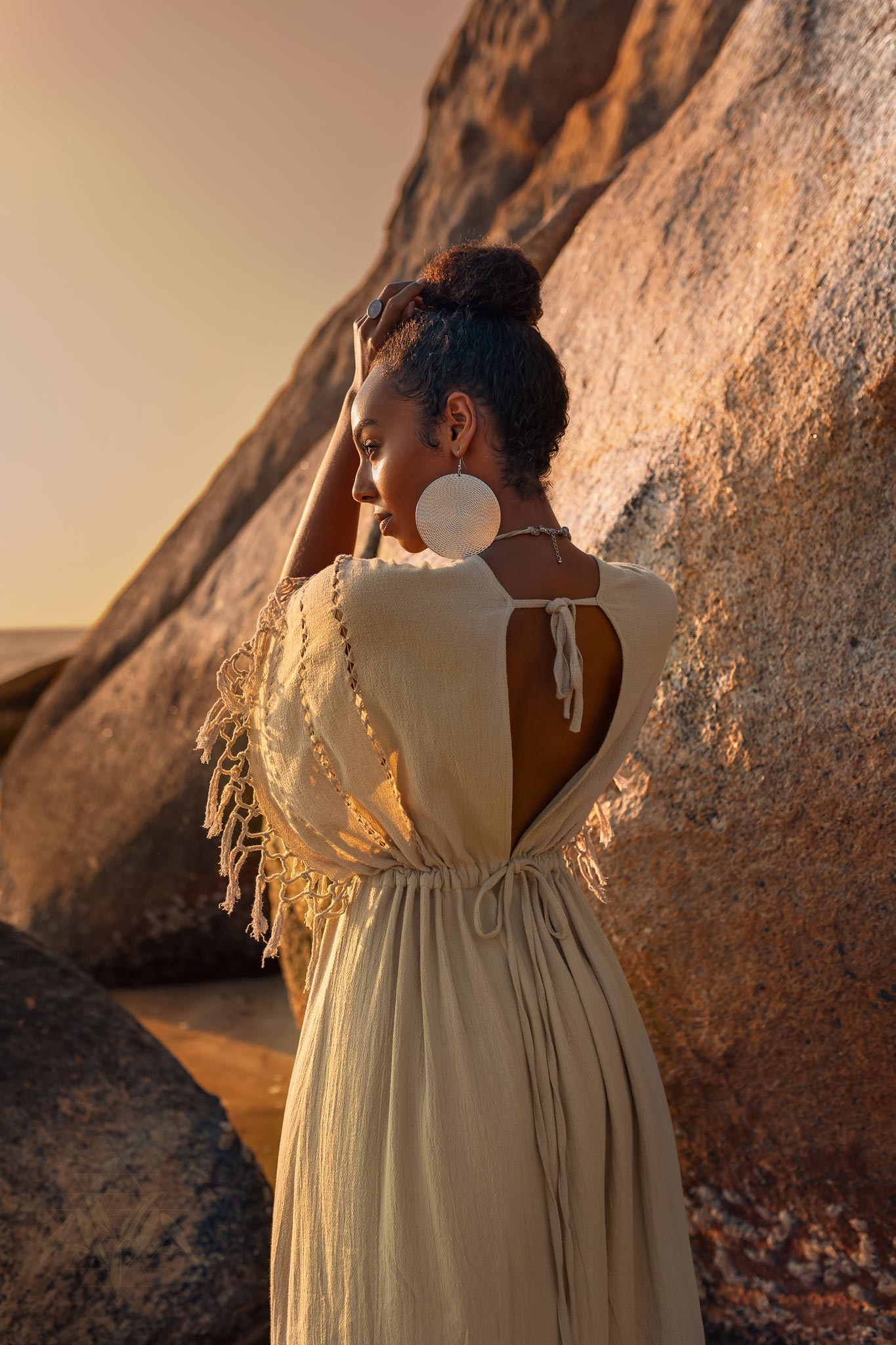 Creamy Sage Boho Dress Plus Size Dress for Women Kaftan Maxi Dress by AYA Sacred Wear