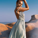 Sky Blue Greek Goddess Prom Boho Dress by AYA Sacred Wear