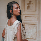 Soft Olive Colour Ladder Sides Dress • Organic Thick Cotton Dress - AYA Sacred Wear