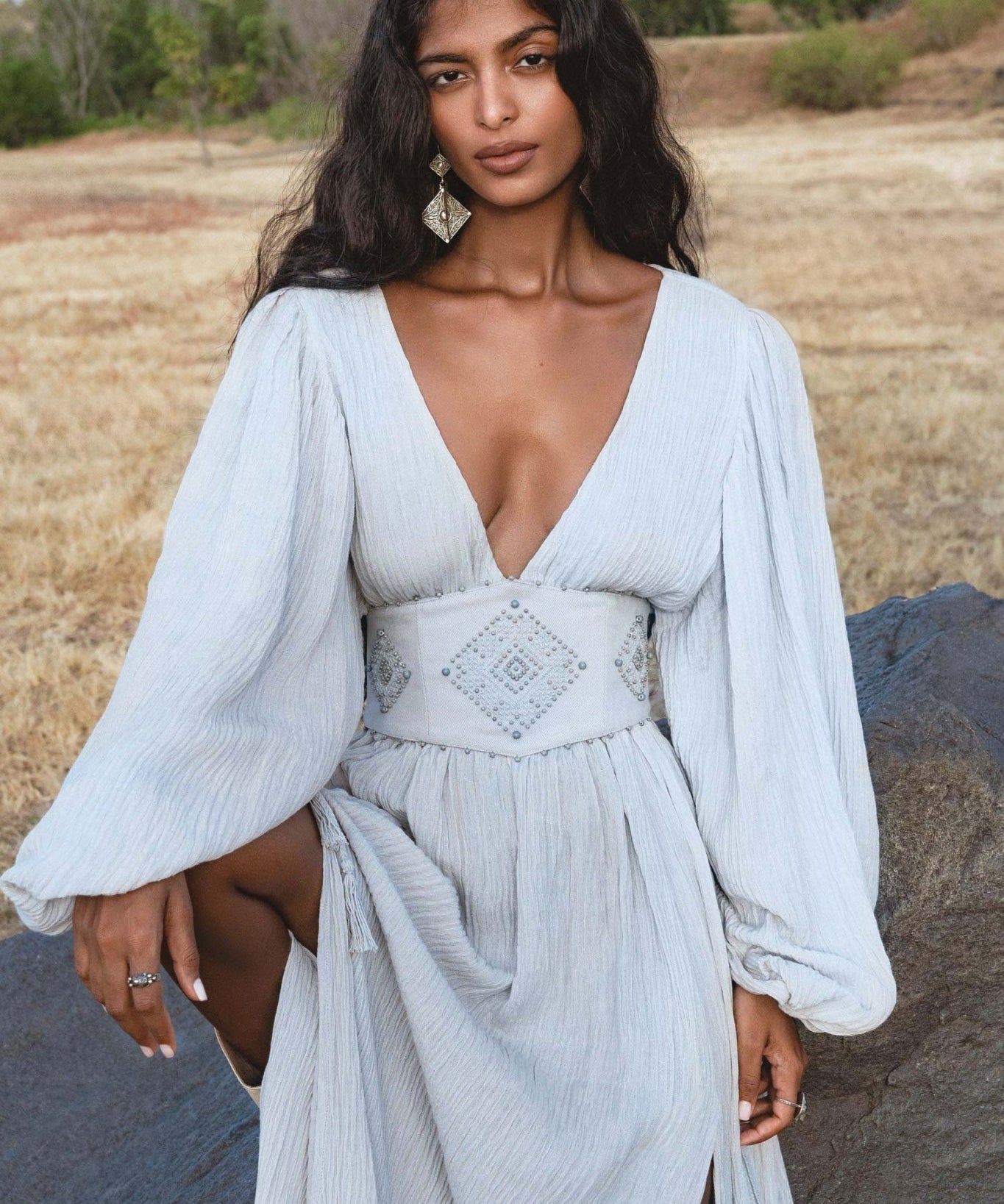 Tatva Dress Celestial Mist Blue Colour - AYA Sacred Wear