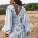 Tatva Dress Celestial Mist Blue Colour - AYA Sacred Wear
