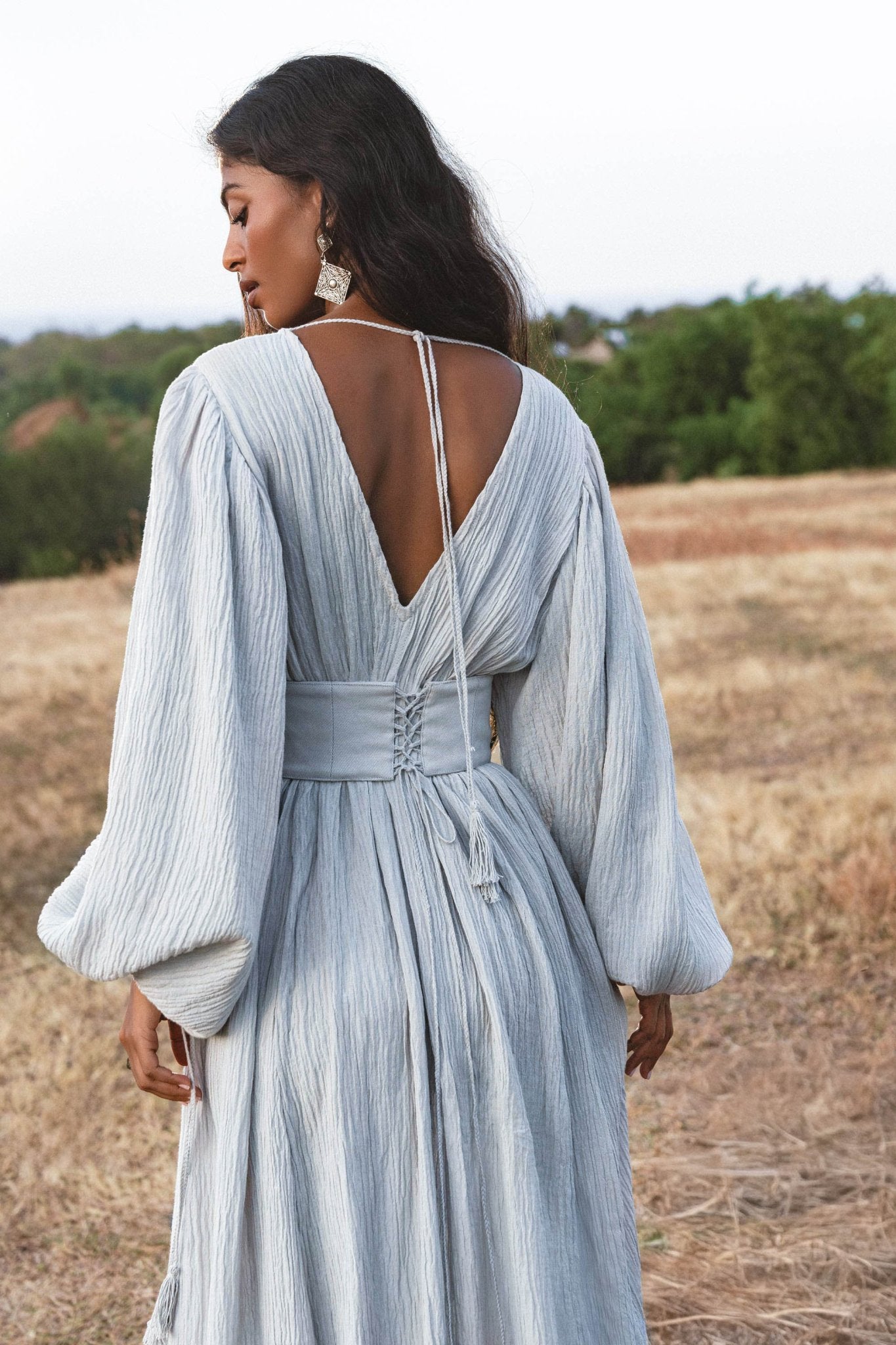 Tatva Dress Celestial Mist Blue Colour - AYA Sacred Wear