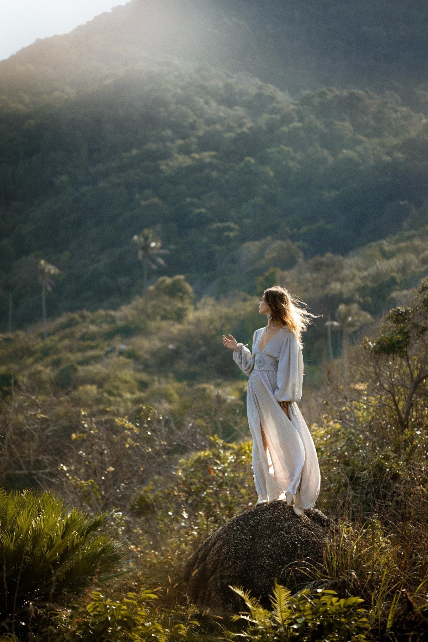 Tatva Dress Celestial Mist Blue Colour - AYA Sacred Wear