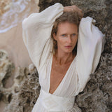 Tatva Dress Ivory Colour – Sustainable Bohemian Dress - AYA Sacred Wear