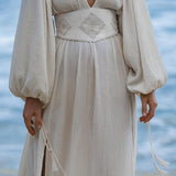 Tatva Dress Ivory Colour – Sustainable Bohemian Dress - AYA Sacred Wear