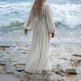 Tatva Dress Ivory Colour – Sustainable Bohemian Dress - AYA Sacred Wear