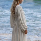 Tatva Dress Ivory Colour – Sustainable Bohemian Dress - AYA Sacred Wear