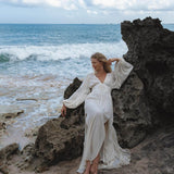 Tatva Dress Ivory Colour – Sustainable Bohemian Dress - AYA Sacred Wear