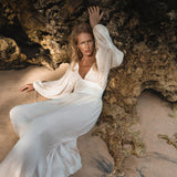 Tatva Dress Ivory Colour – Sustainable Bohemian Dress - AYA Sacred Wear