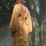 Tatva Dress Saffron Gold Colour – Organic Goddess Dresses - AYA Sacred Wear