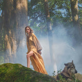 Tatva Dress Saffron Gold Colour – Organic Goddess Dresses - AYA Sacred Wear